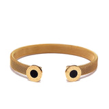 Stainless Steel Roman Letters Cuff Bangles for Men Women