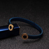 Stainless Steel Roman Letters Cuff Bangles for Men Women