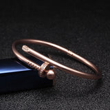 Stainless Steel Crystal Bangles Stylish Charm Cuff Bracelets