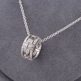 Classic Sterling Silver Round Paper Clip Necklace Men and Women