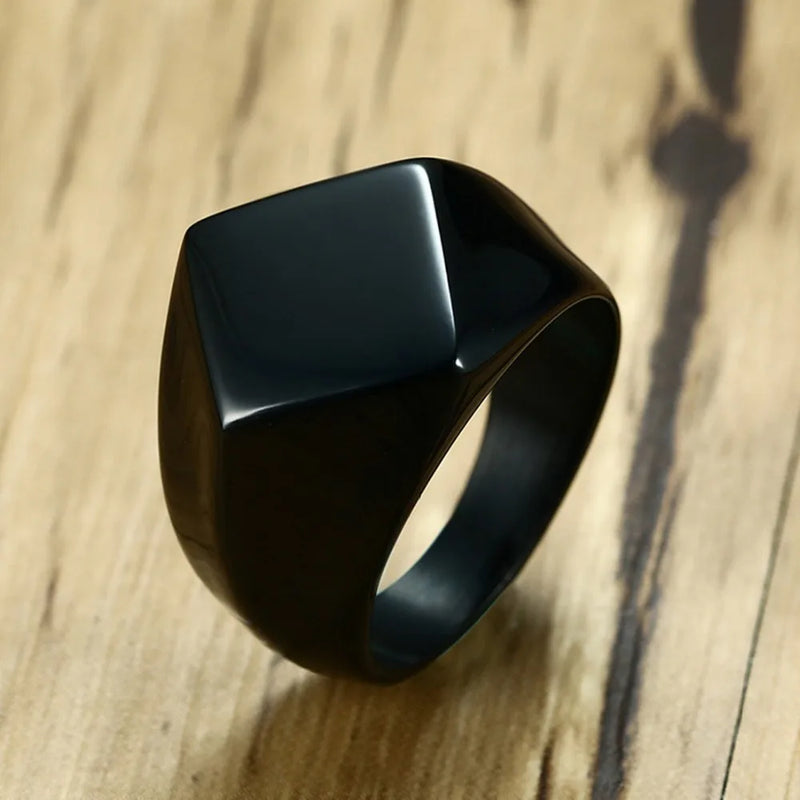 316L Stainless Steel Square Mens Boys Rings Size 8-12