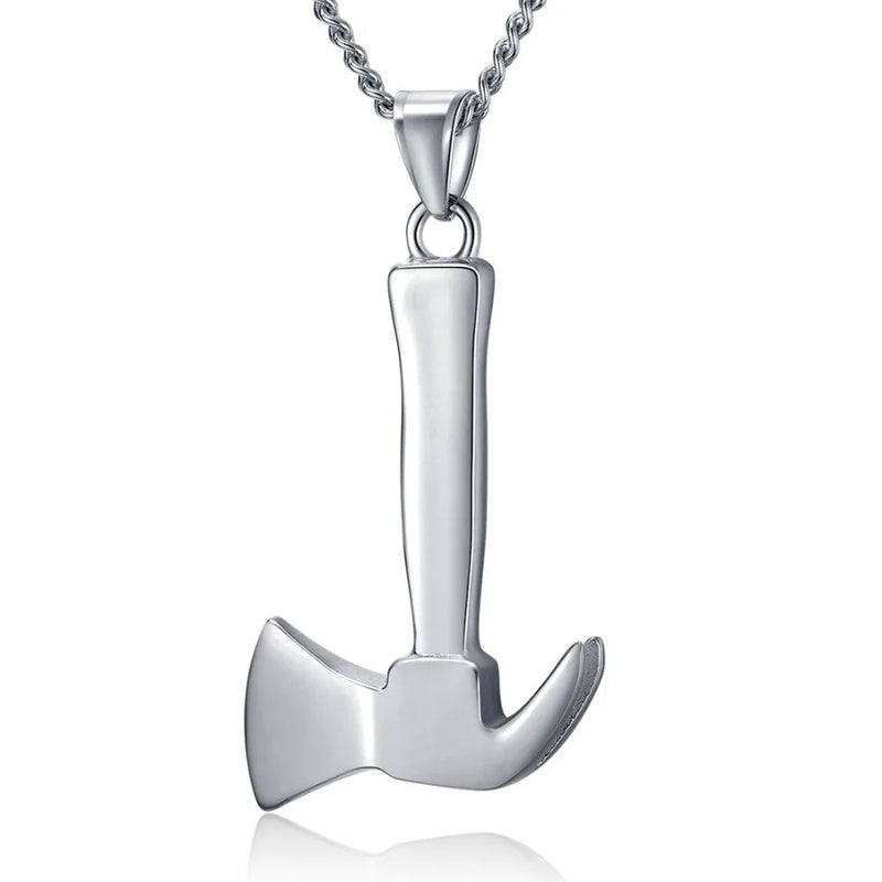 316L Stainless Steel Hatchet Pendant Necklace - Men's Women's Gift