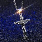 Stainless Steel Crucifix Pendant Necklace Box Chain Men's Jewelry Xmas Gift