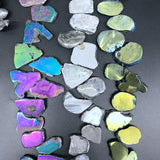 Rainbow Titanium Agate Slab Slice Beads for Jewelry Making