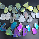 Rainbow Titanium Agate Slab Slice Beads for Jewelry Making