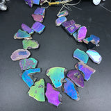 Rainbow Titanium Agate Slab Slice Beads for Jewelry Making