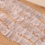 Clear Crystal Quartz Stuck Point Beads Pendant, Raw Stone Faceted Spike Beads