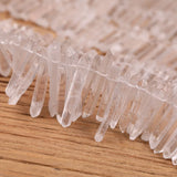 Clear Crystal Quartz Stuck Point Beads Pendant, Raw Stone Faceted Spike Beads