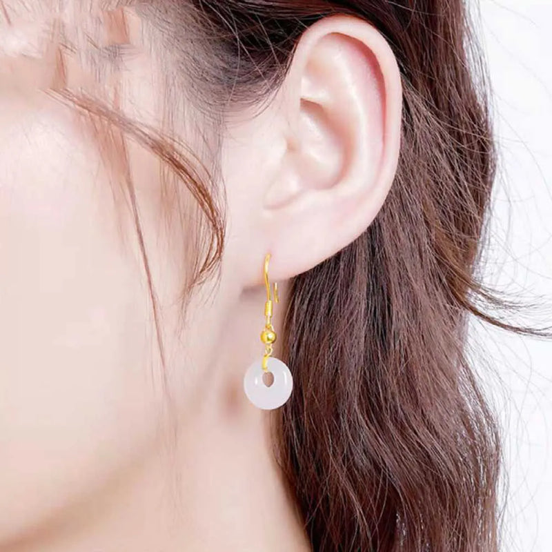 Emerald Green Jade Jadeite Earrings Cultured Freshwater Hook