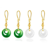 Emerald Green Jade Jadeite Earrings Cultured Freshwater Hook