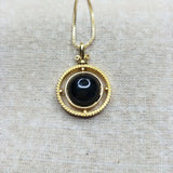 925 Silver Agate Pendant Necklace Retro Chalcedony Golden Jewelry