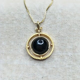 925 Silver Agate Pendant Necklace Retro Chalcedony Golden Jewelry