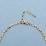 Layering Lapis Luzuli Heart Pendant Necklace Chokers Zirconia Chain