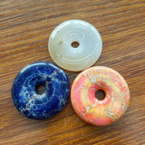Natural Stone Pendant 40mm Circle Peace Clasp DIY Necklace Jewelry Accessory