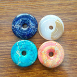 Natural Stone Pendant 40mm Circle Peace Clasp DIY Necklace Jewelry Accessory