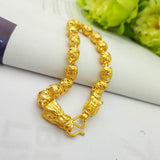Retro 24K Dragon Head Chain Men Bracelet