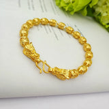 Retro 24K Dragon Head Chain Men Bracelet