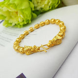 Retro 24K Dragon Head Chain Men Bracelet