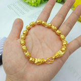 Retro 24K Dragon Head Chain Men Bracelet