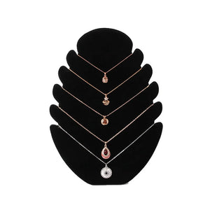 Flame Necklace Pendant Chain Display Holder Stand Velvet Easel Rack