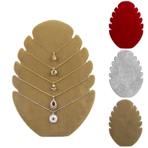 Flame Necklace Pendant Chain Display Holder Stand Velvet Easel Rack