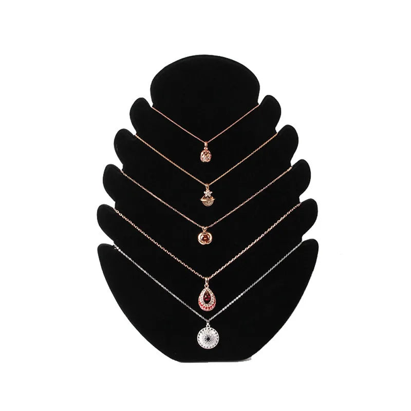 Flame Necklace Jewelry Pendant Display Holder Stand Velvet Easel Rack