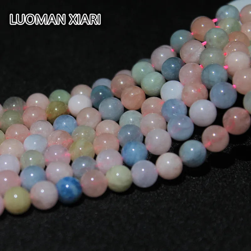 Natural Morganite Stone Beads 4/6/8/10/12 mm 15'' Strand