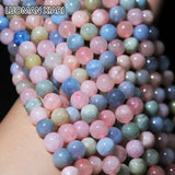 Natural Morganite Stone Beads 4/6/8/10/12 mm 15'' Strand