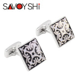 Vintage Pattern Cufflinks Red&Black Classic Art Cuff links Jewelry