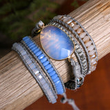 Vintage Opal Natural Stone Wrap Bracelet