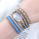 Vintage Opal Natural Stone Wrap Bracelet