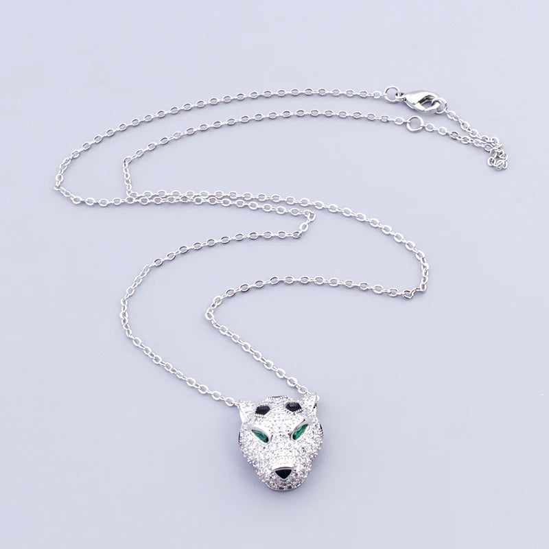 High Leopard Earrings Necklace Set Holiday Gift