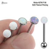 Titanium Opal Ball Tongue Rings Bar 1.6x16mm