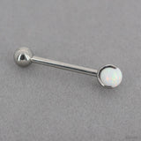 Titanium Opal Ball Tongue Rings Bar 1.6x16mm