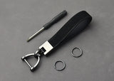 Top Layer Cowhide Keychain Vegetable Tanning Horseshoe Buckle Pendant