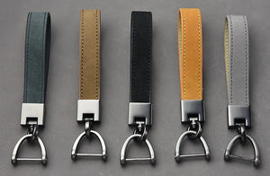 Top Layer Cowhide Keychain Vegetable Tanning Horseshoe Buckle Pendant