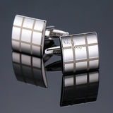 Plaid Stainless Cufflinks Wedding Cuff Accessory Gift