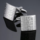Plaid Stainless Cufflinks Wedding Cuff Accessory Gift