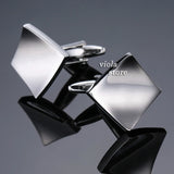 Plaid Stainless Cufflinks Wedding Cuff Accessory Gift