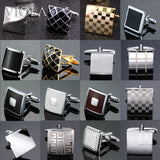 Plaid Stainless Cufflinks Wedding Cuff Accessory Gift