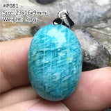 Natural Amazonite Crystal Pendant Lucky Wealth Silver Beads Mozambique Stone
