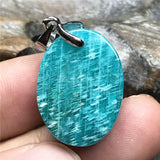 Natural Amazonite Crystal Pendant Jewelry Lucky Wealth Gift