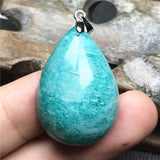 Amazonite Pendant Healing Crystal Silver Beads Water Drop Stone AAAAA