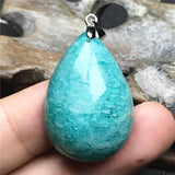 Amazonite Pendant Healing Crystal Silver Beads Water Drop Stone AAAAA