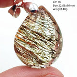 Natural Copper Rutilated Quartz 7 Pendant Necklace Green Rutilted Jewelry