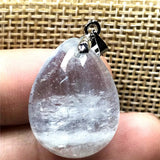 Natural Aquamarine Crystal Pendant Silver Water Drop Stone Jewelry
