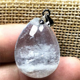 Natural Aquamarine Crystal Pendant Silver Water Drop Stone Jewelry