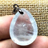 Natural Aquamarine Crystal Pendant Silver Water Drop Stone Jewelry
