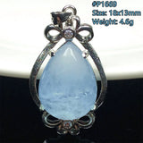 Aquamarine Necklace Pendant Luck Love Healing Crystal Stone Beads