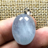 Natural Aquamarine Necklace Pendant Jewelry 20x15x9mm Oval Beads GEM AAAAA